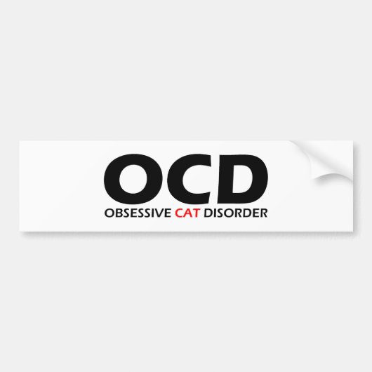 OCD - Obsessief-Cat stoornis Bumpersticker (Voorkant)