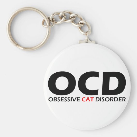 OCD - Obsessief-Cat stoornis Sleutelhanger (Voorkant)