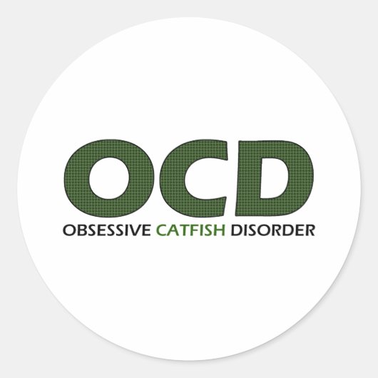 OCD - Obsessief-Catfish Disorder Ronde Sticker (Voorkant)