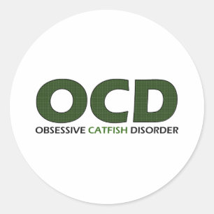 OCD - Obsessief-Catfish Disorder Ronde Sticker