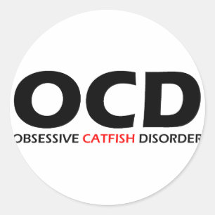 OCD - Obsessief-Catfish Disorder Ronde Sticker