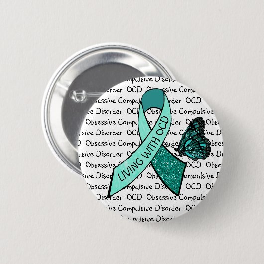 OCD Obsessief Compulsive Disorder Awareness Ribbon Ronde Button 5,7 Cm (Voorkant /achterkant)