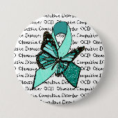 OCD Obsessief Compulsive Disorder Awareness Ribbon Ronde Button 7,6 Cm (Voorkant)