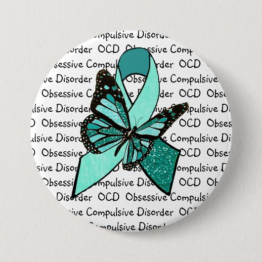 OCD Obsessief Compulsive Disorder Awareness Ribbon Ronde Button 7,6 Cm (Voorkant)