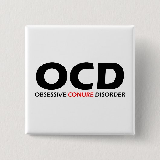 OCD - Obsessief-Conure Disorder Vierkante Button 5,1 Cm (Voorkant)