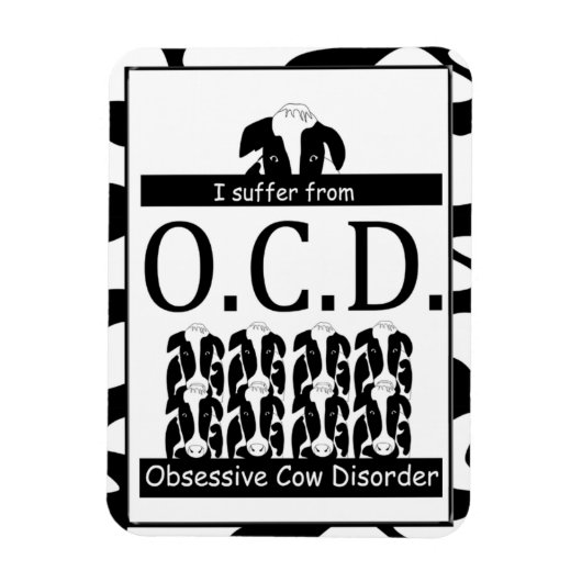 OCD Obsessief Cow Disorder Funny Magnet Magneet (Verticaal)