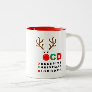 OCD Obsessief-kerstziekte grappige vakantie-mok Tweekleurige Koffiemok