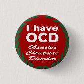 OCD Obsessief-kerstziekte Ronde Button 3,2 Cm (Voorkant)