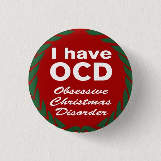 OCD Obsessief-kerstziekte Ronde Button 3,2 Cm (Voorkant)