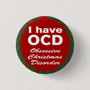 OCD Obsessief-kerstziekte Ronde Button 3,2 Cm