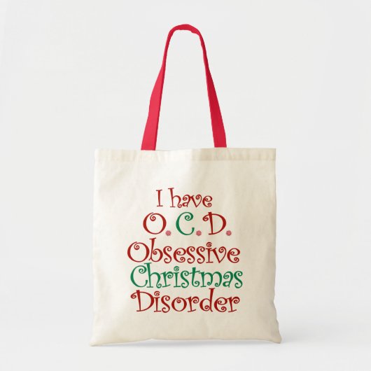 OCD - Obsessieve Canvas tas met kerstziekte (Voorkant)