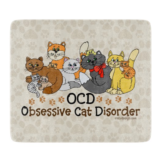 OCD Obsessieve Cat Disorder Keuken Snijplank (Voorkant)
