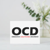 OCD - Obsessieve Cellphone Disorder Briefkaart (Staand voorkant)