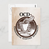 OCD: Obsessieve-Coffiestoornis Briefkaart (Voorkant / Achterkant)