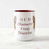 OCD: Obsessieve Corgi Disorder Coffee Mok (Midden)