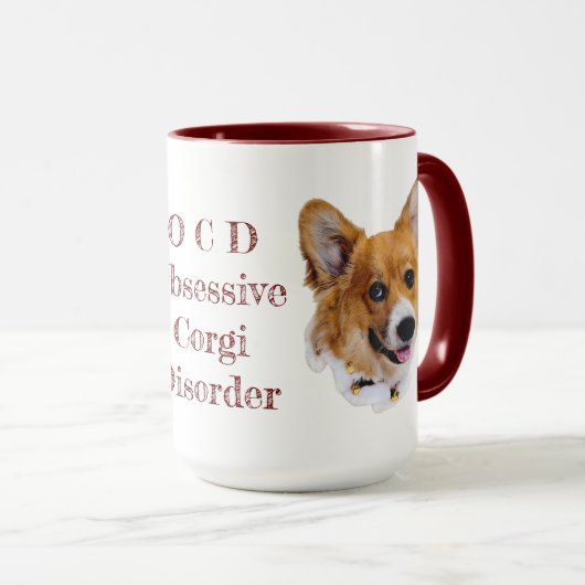 OCD: Obsessieve Corgi Disorder Coffee Mok (Voorkant rechts)