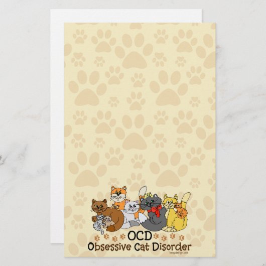 OCD obsessieve kat stoornis Briefpapier (Voorkant / Achterkant)