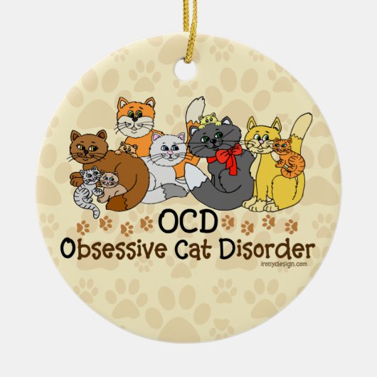 OCD obsessieve kat stoornis Keramisch Ornament (Voorkant)