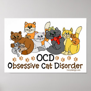 OCD obsessieve kat stoornis Poster