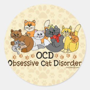 OCD obsessieve kat stoornis Ronde Sticker