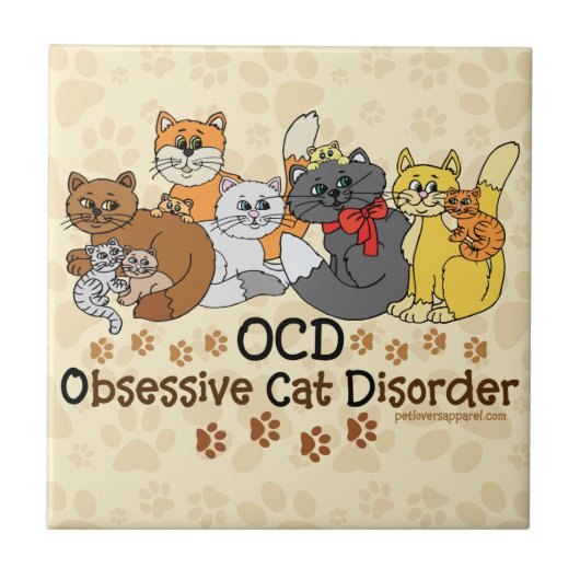 OCD obsessieve kat stoornis Tegeltje (Voorkant)