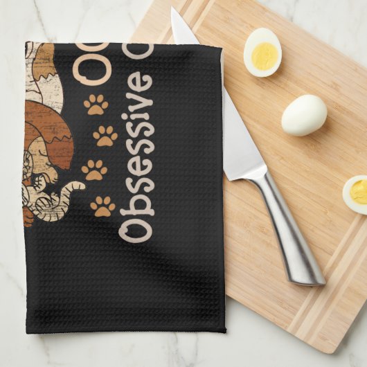 OCD obsessieve kat stoornis Theedoek (Quarter Fold)