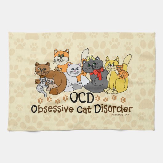 OCD obsessieve kat stoornis Theedoek (Horizontaal)