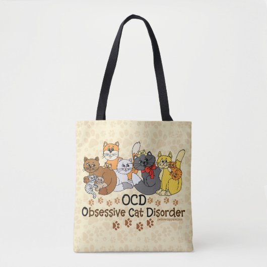 OCD obsessieve kat stoornis Tote Bag (Voorkant)