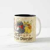 OCD obsessieve kat stoornis Tweekleurige Koffiemok (Voorkant rechts)