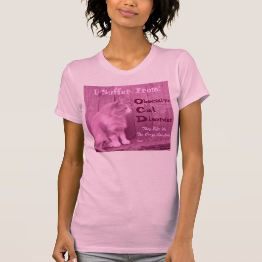 OCD: Obsessieve kattenstoornis Shirt - Roze (Voorkant)