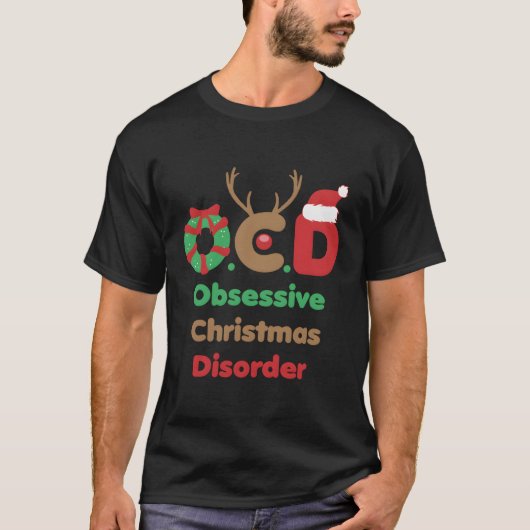 OCD Obsessieve Stoornis Party Gift Xmas Design voo T-shirt (Voorkant)