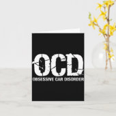 Ocd Obsessive Car Disorder Funny Lover Garage Guy  Kaart (Gele Bloem)