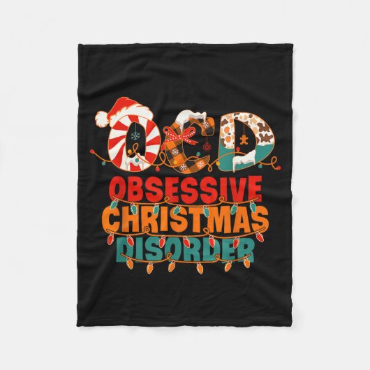 Ocd Obsessive Christmas Disorder Funny Christmas Fleece Deken (Voorkant)