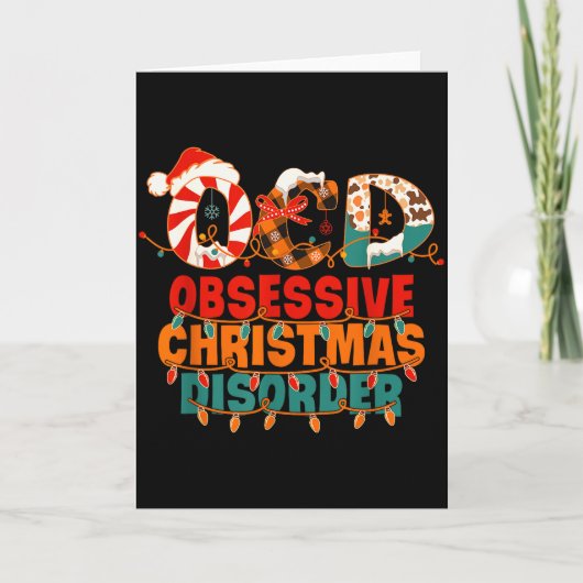 Ocd Obsessive Christmas Disorder Funny Christmas  Kaart (Voorkant)