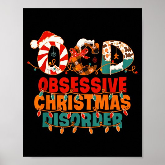 Ocd Obsessive Christmas Disorder Funny Christmas Poster (Voorkant)