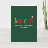 OCD Obsessive Christmas Disorder Funny Holiday Pun Kaart (Voorkant)