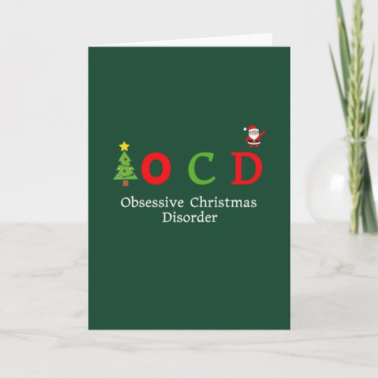 OCD Obsessive Christmas Disorder Funny Holiday Pun Kaart (Voorkant)