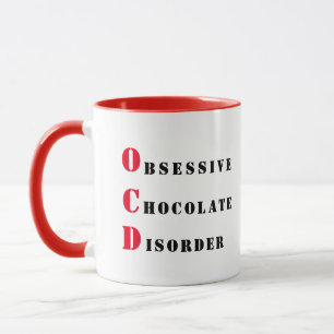 OCD - Rode en Zwarte Obsessieve Chocolade Stoornis Mok
