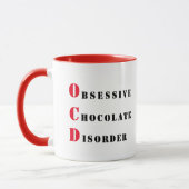 OCD - Rood- en zwarte Obsessieve Chocolade Disorde Mok (Links)