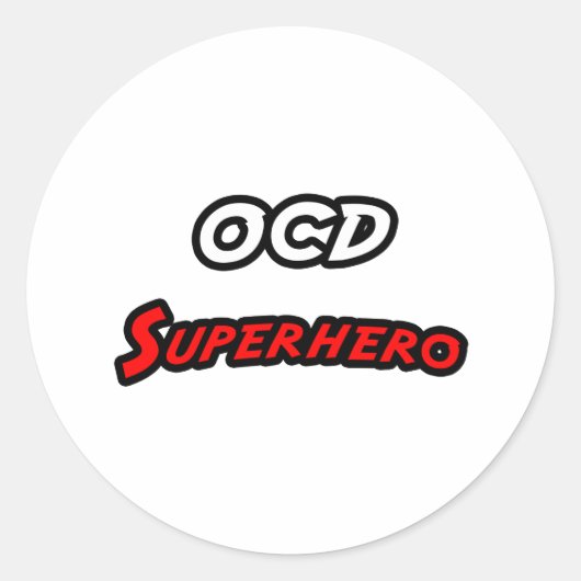 OCD Superheld Ronde Sticker (Voorkant)