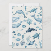 Ocea Babyshower Uitnodiging Walvis Dolfijn (Achterkant)