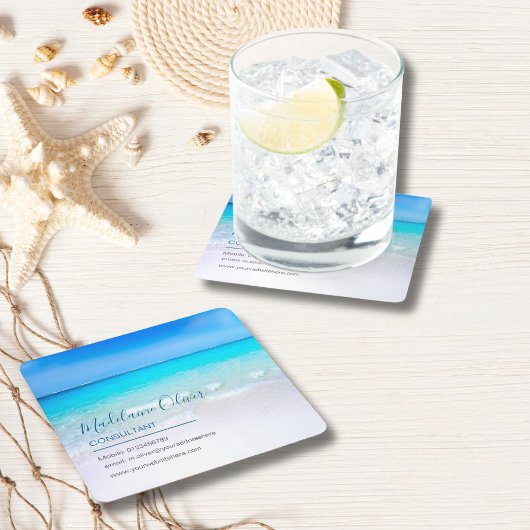  Ocea Zee Bedrijfscontact Blauw  Kartonnen Onderzetters