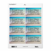 Oceaan achtergrond vet tekst mailinglabels etiket (Full Sheet)