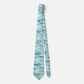 Oceaan Aquarel Abstract Blauwe Strepen Stropdas (Voorkant)