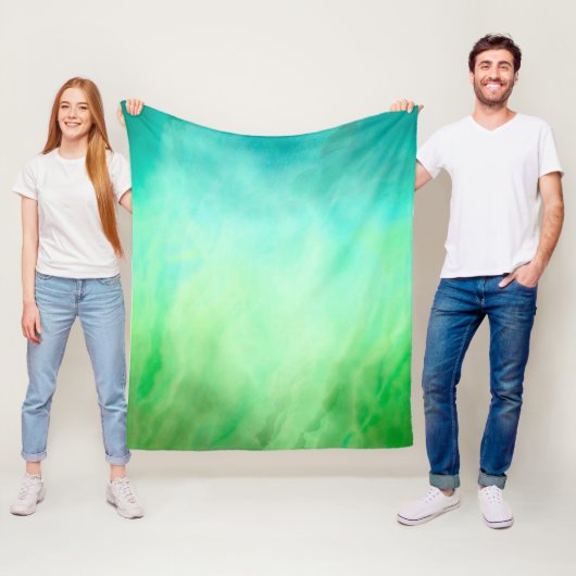 Oceaan Aquarel Golven Fleece Deken (In situ)
