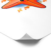 Oceaan Aquatische Cute Zeepaardje Zeester Poster (Hoek)