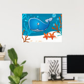 Oceaan Aquatische Lieve Walvis Zeester Poster (Thuiskantoor)