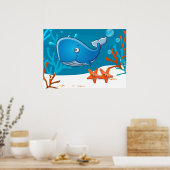 Oceaan Aquatische Lieve Walvis Zeester Poster (Keuken)