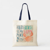 Oceaan avontuur | Tropisch Zee Strand Happy Crab Tote Bag (Achterkant)