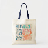 Oceaan avontuur | Tropisch Zee Strand Happy Crab Tote Bag (Voorkant)